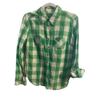 Cato Plaid Button Down Blouse Top
